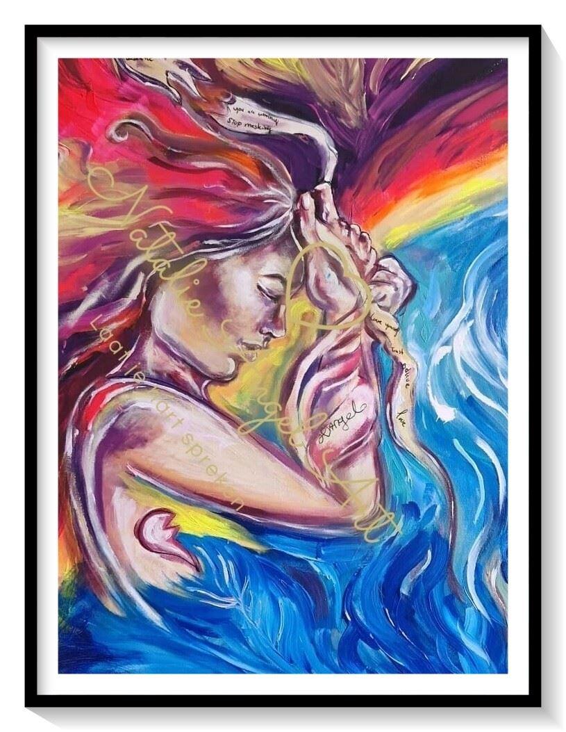 Natalie Angel explores themes such as identity, emotion, and inner transformation.
