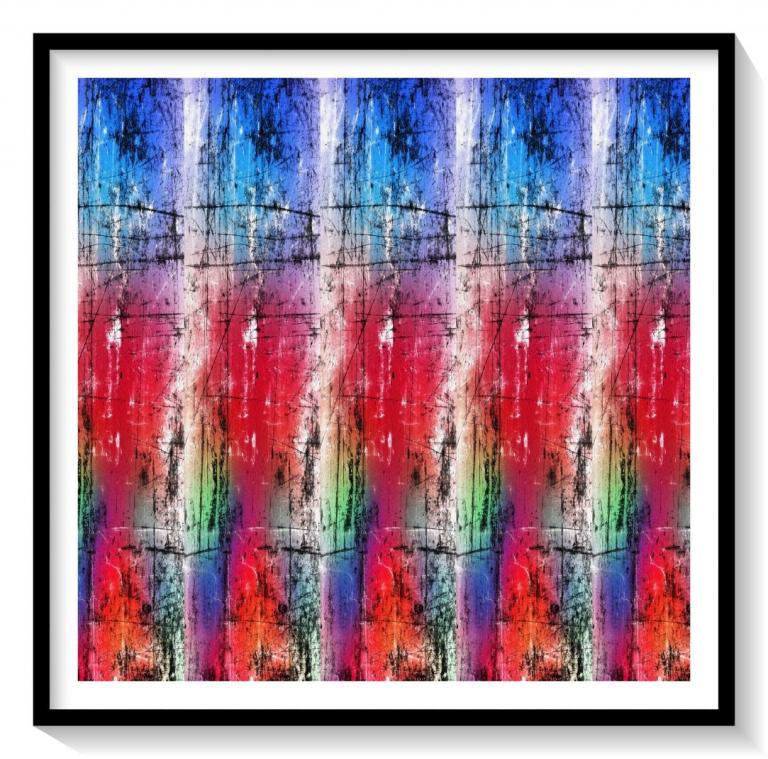 Alan Crist Abstract Art – Neon Geometry